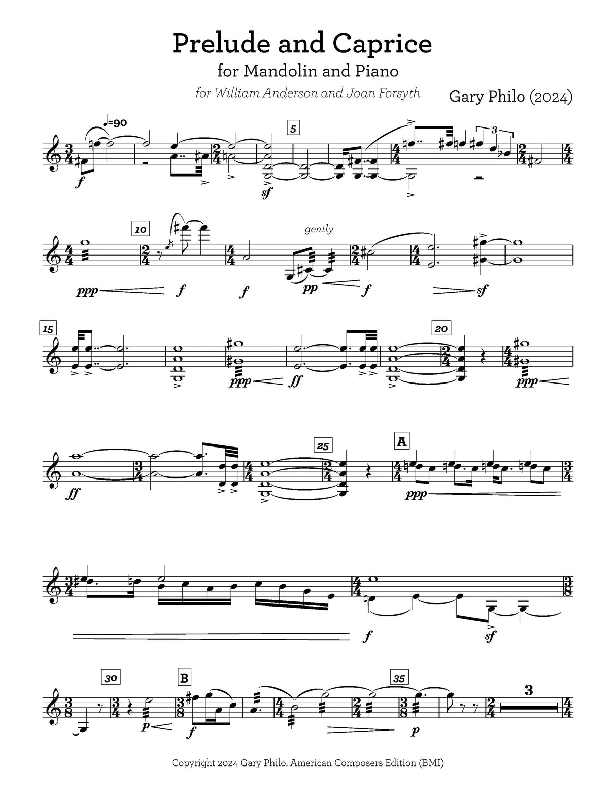 Philo: Prelude and Caprice
