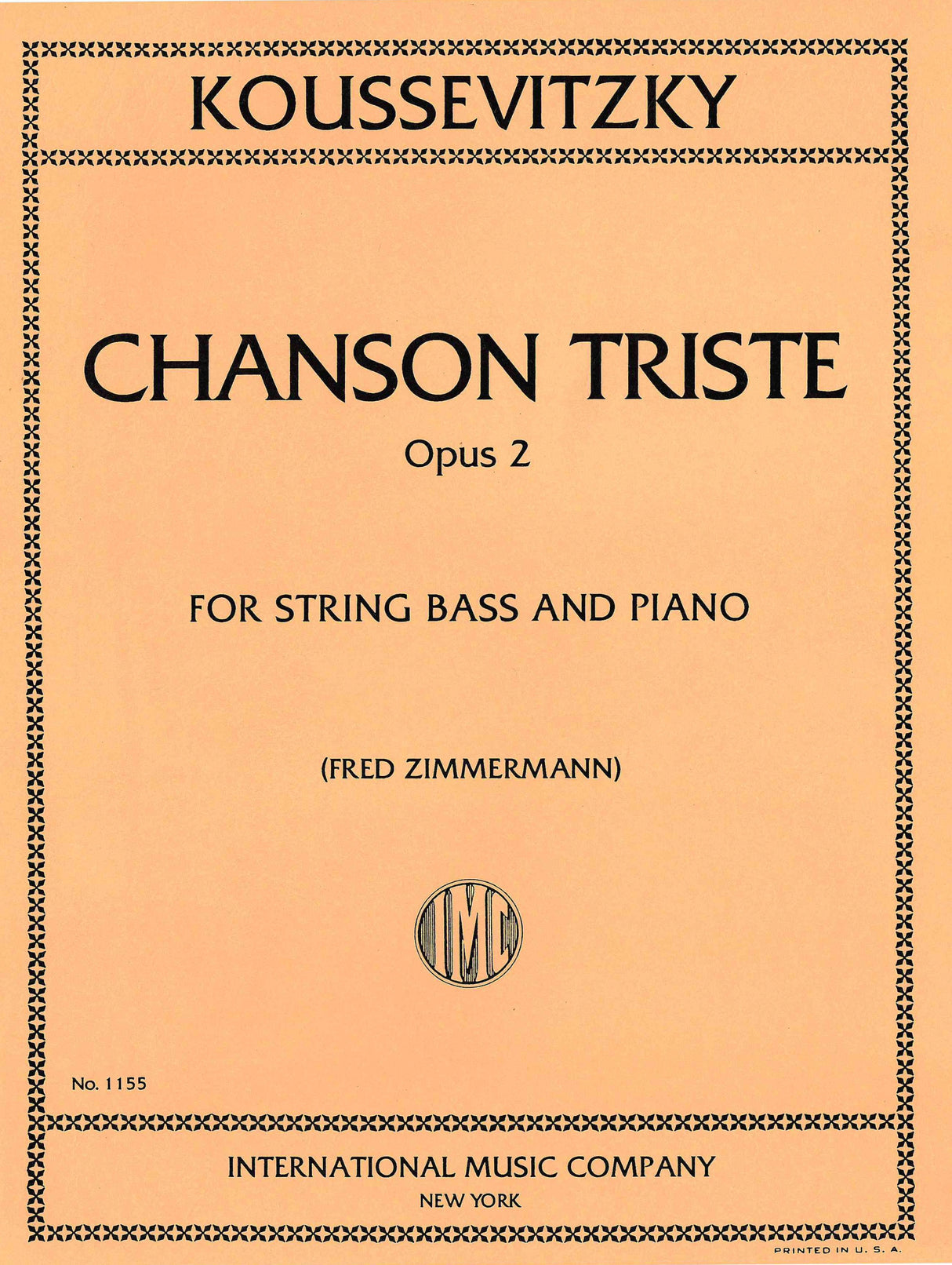 Koussevitzky: Chanson Triste, Op. 2