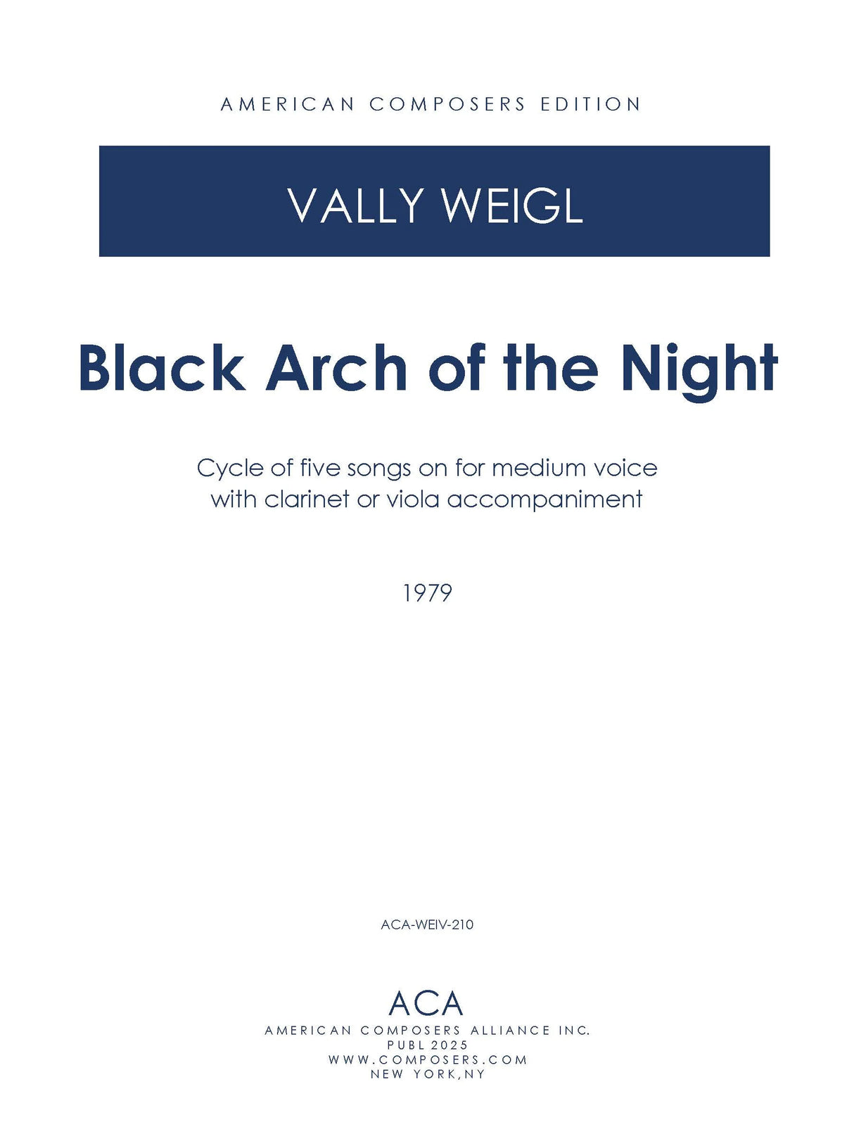 V. Weigl: Black Arch of the Night