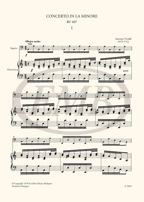 Vivaldi: Basoon Concerto in A Minor, RV 497