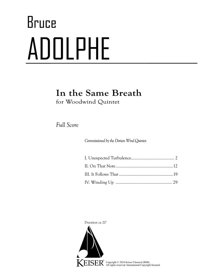 Adolphe: In The Same Breath