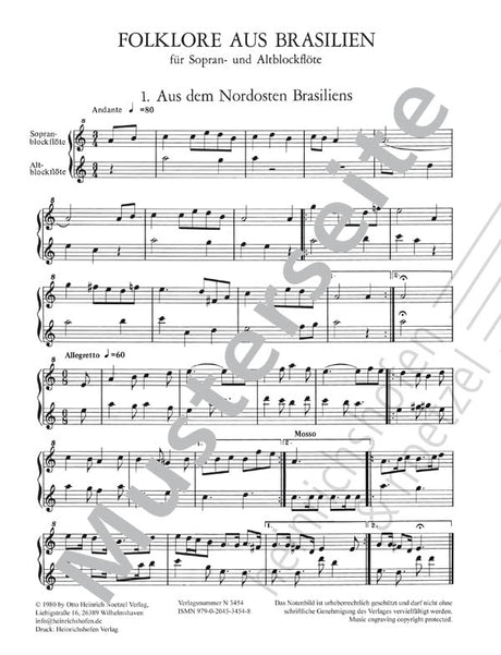 Folklore Duets from Brazil (arr. for SA recorders)