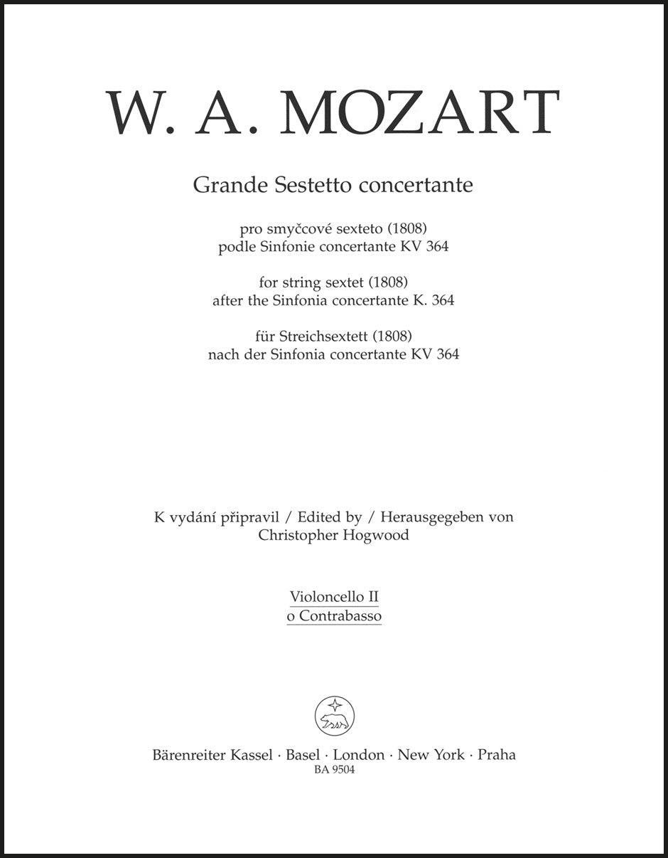 Mozart: Grande sestetto concertante (arr. for string sextet)