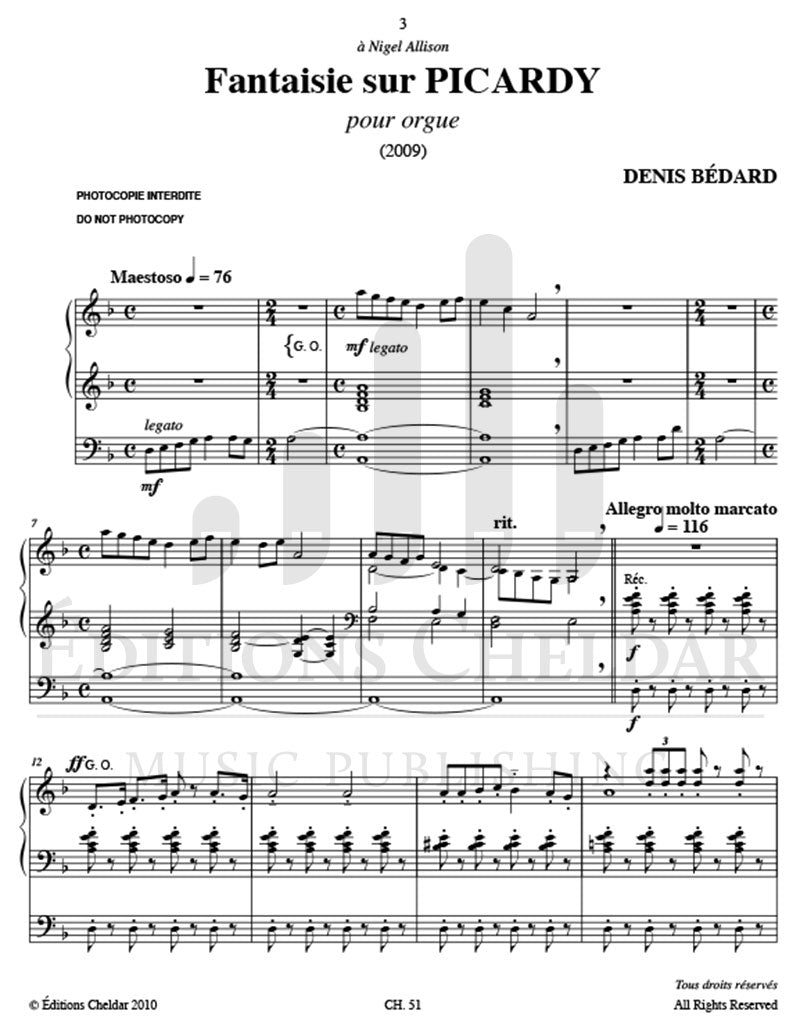 Bédard: Fantasy on "Picardy"