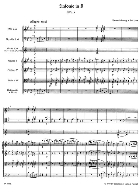 Mozart: Symphony No. 33 in B-flat Major, K. 319