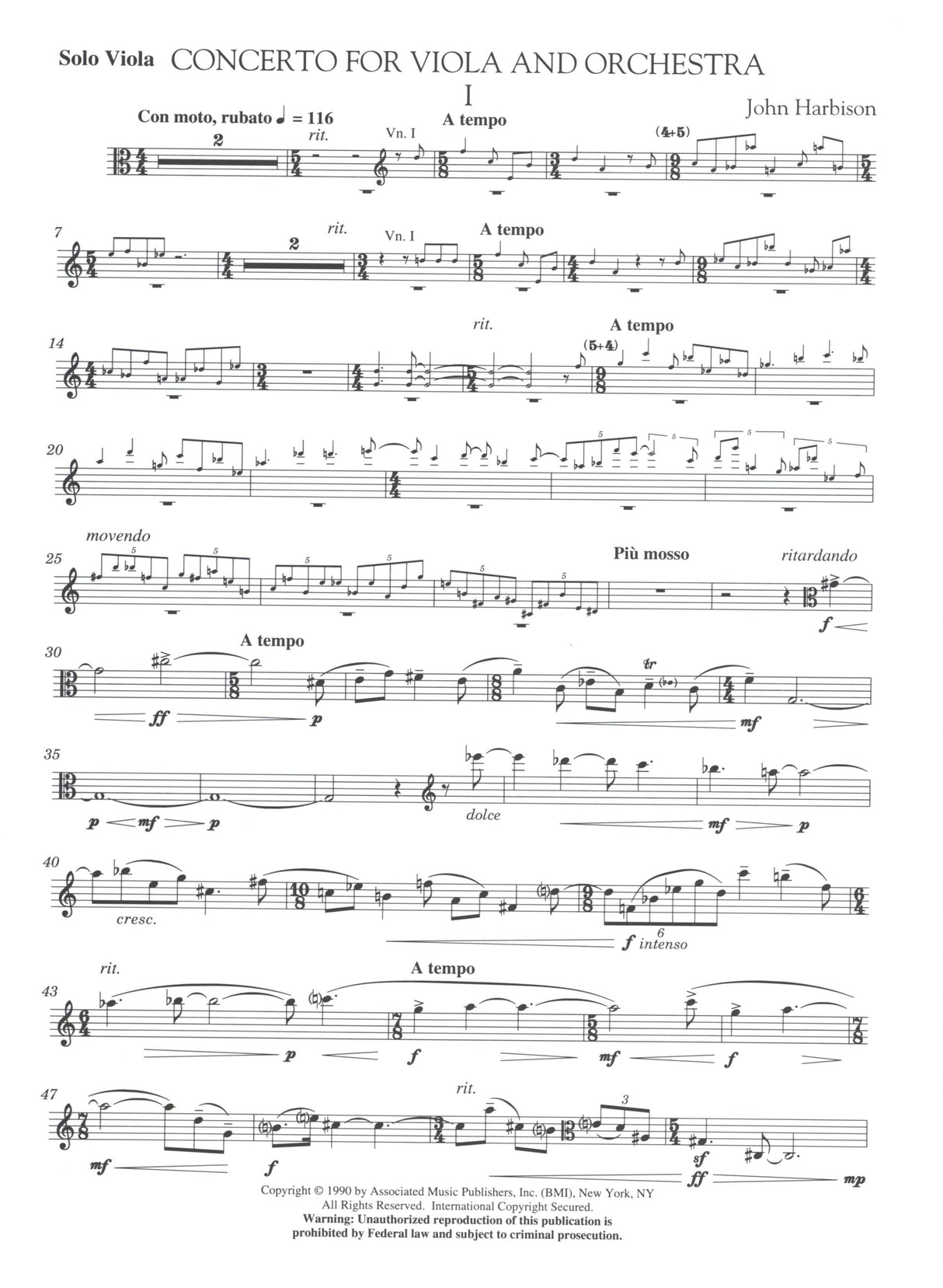 Harbison: Viola Concerto