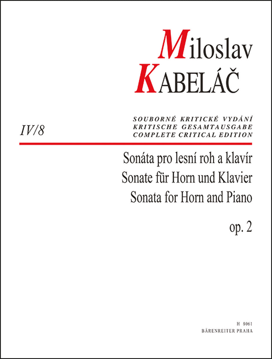 Kabeláč: Horn Sonata, Op. 2