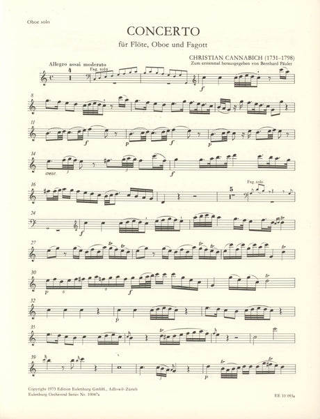 Cannabich: Concerto for Flute, Oboe and Bassoon