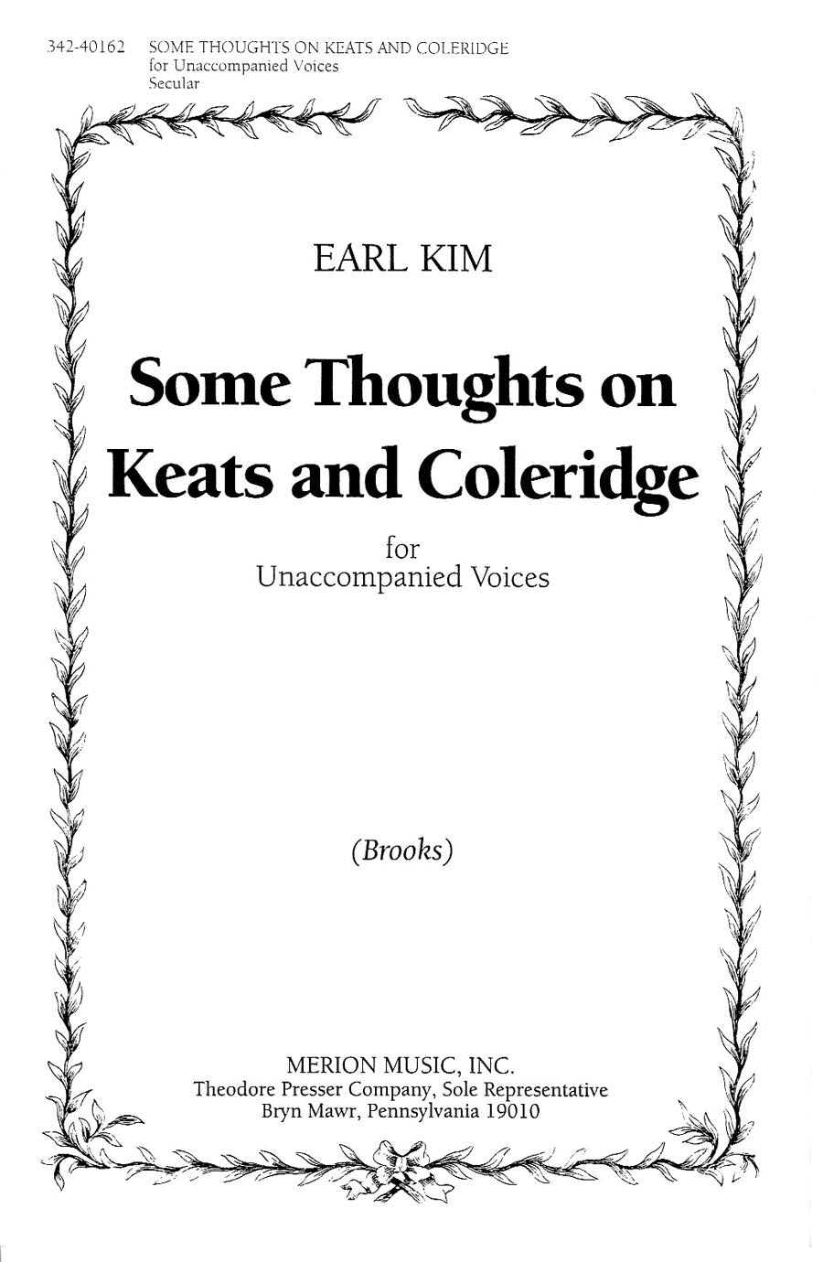 E. Kim: Some Thoughts On Keats and Coleridge