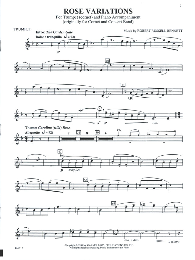 Bennett: Rose Variations – Ficks Music