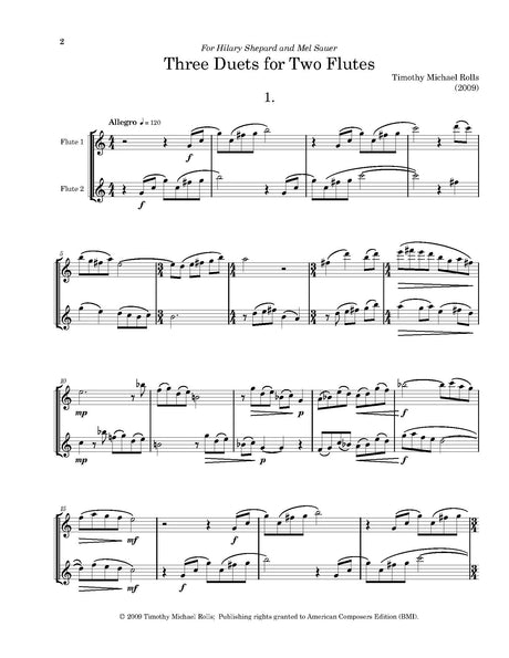 Rolls: 3 Flute Duets