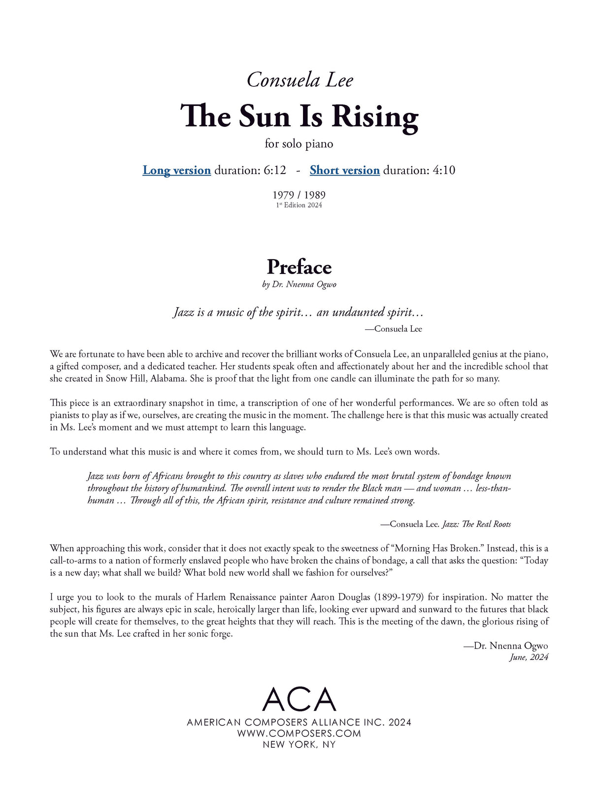 Lee: The Sun Is Rising