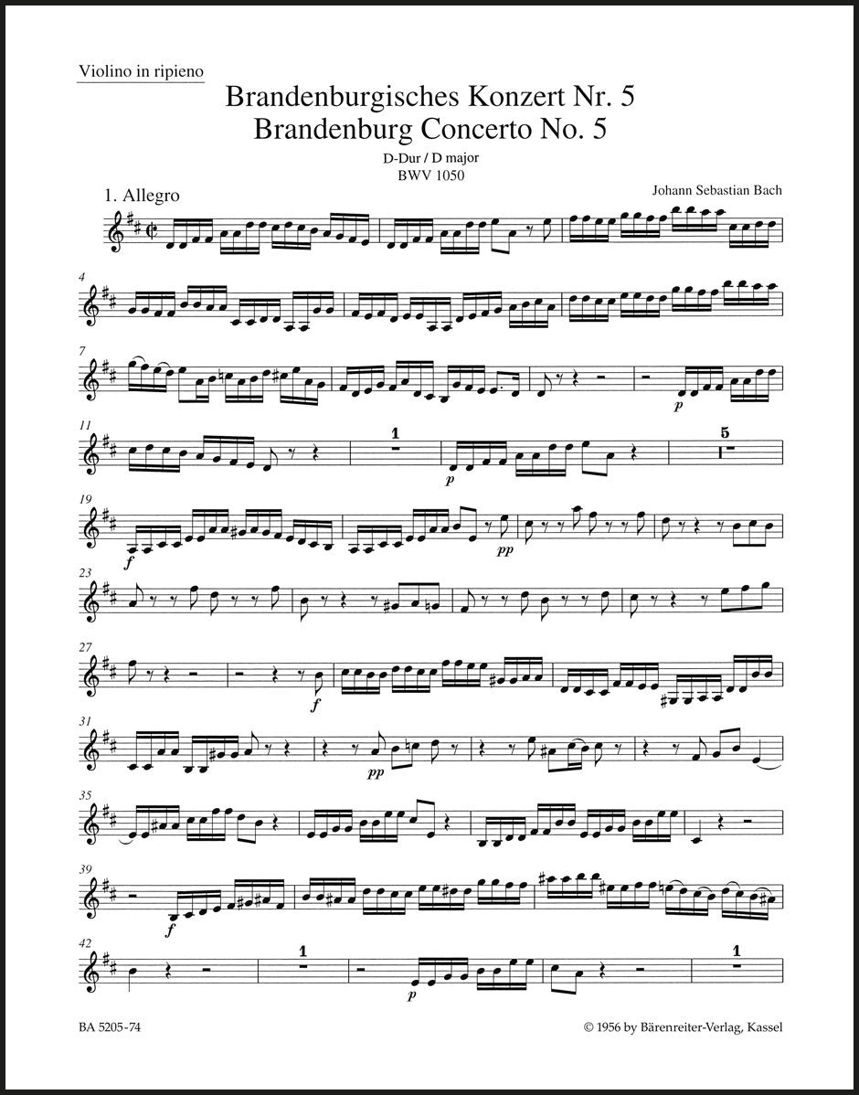 Bach: Brandenburg Concerto No. 5 in D Major, BWV 1050 – Ficks Music
