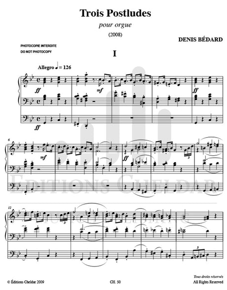 Bédard: Trois Postludes