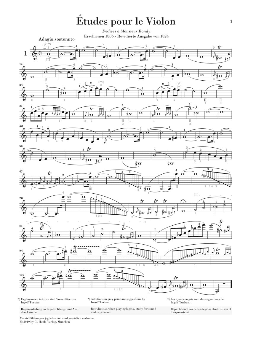 Kreutzer: 42 Études or Caprices