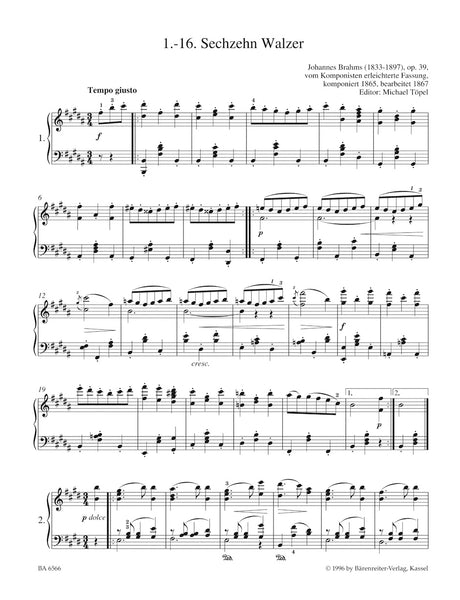 Brahms: Easy Piano Pieces and Dances