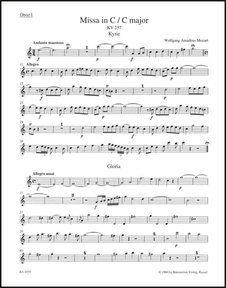 Mozart: Missa in C Major, K. 257