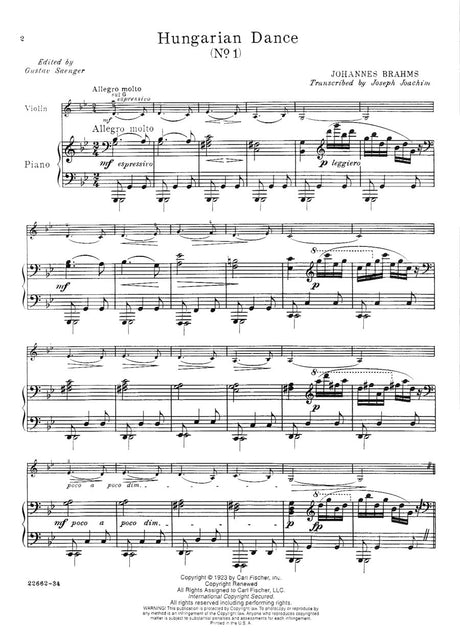 Brahms: Hungarian Dances Nos. 1-5 (arr. for violin & piano)