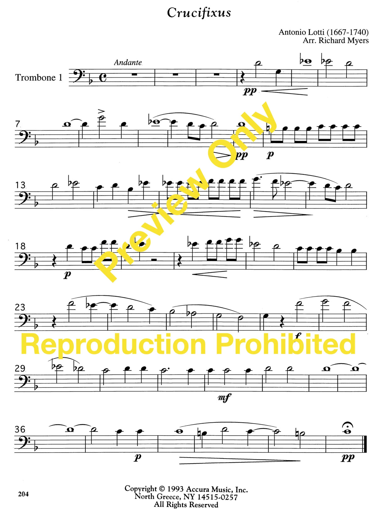 Lotti: Crucifixus (arr. for trombone ensemble)