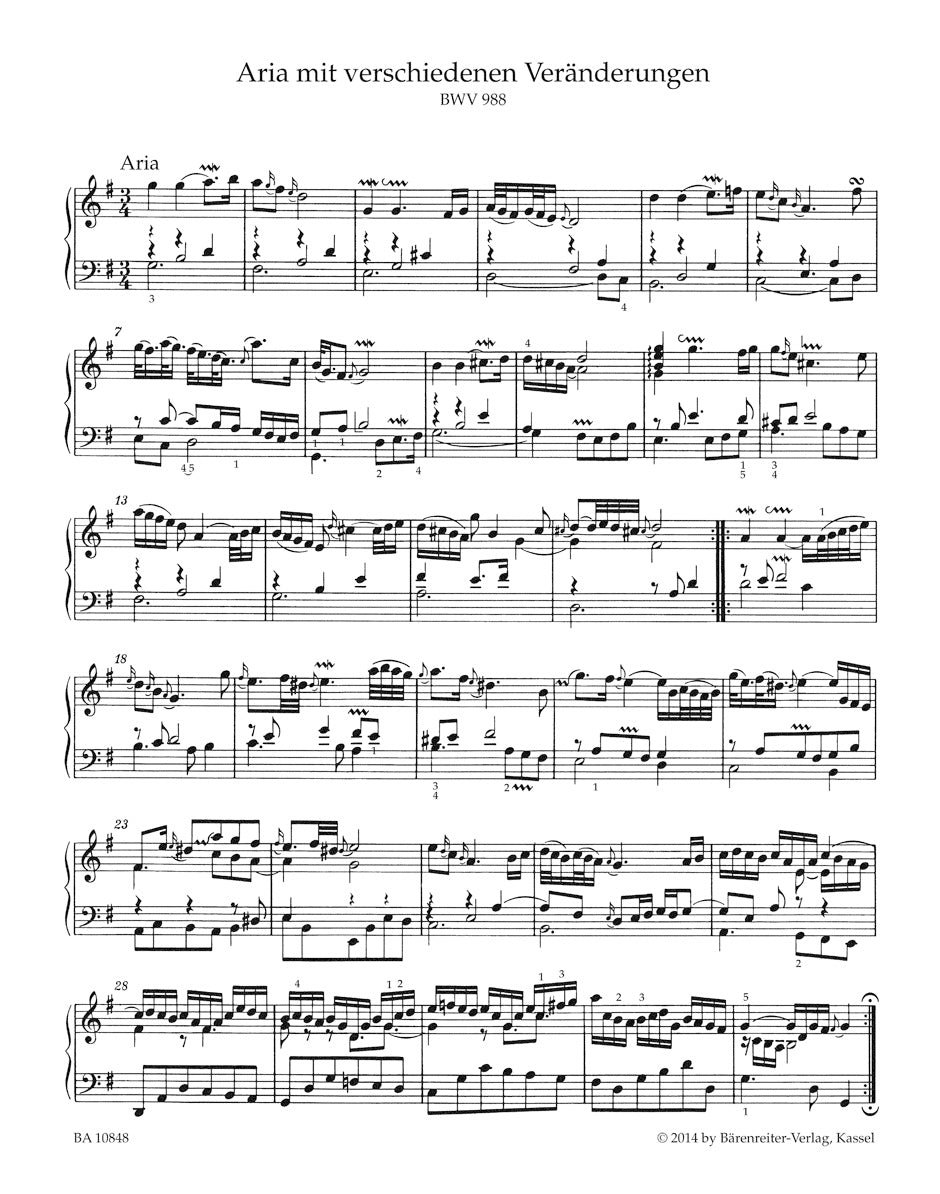 Bach: Goldberg Variations, BWV 988
