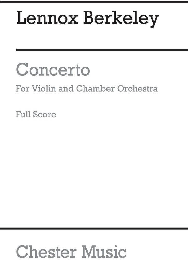 Berkeley: Concerto for Violin and Chamber Orchestra, Op. 59