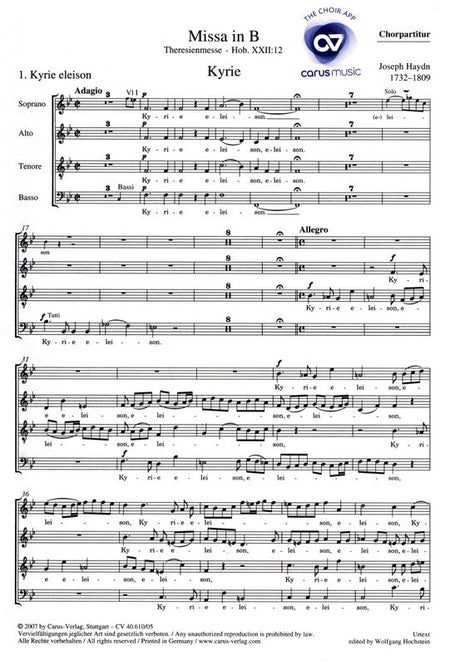 Haydn: Missa in B-flat Major, Hob. XXII:12