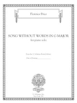 Price: Song Without Words in G Major