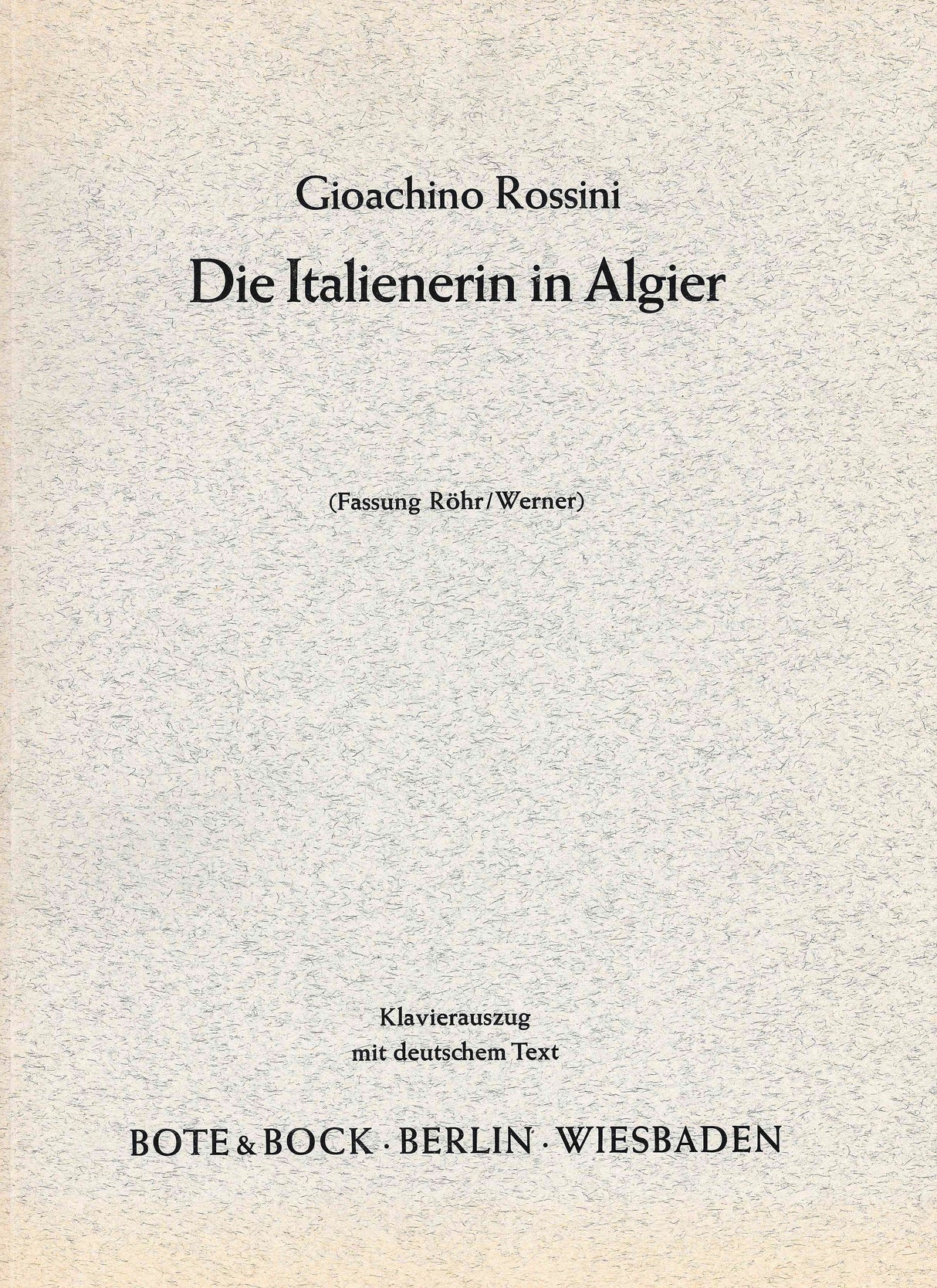 Rossini: Italienerin in Algier