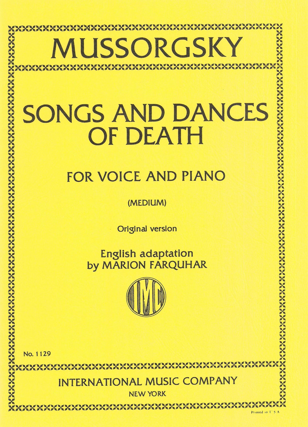 Mussorgsky: Songs and Dances of Death