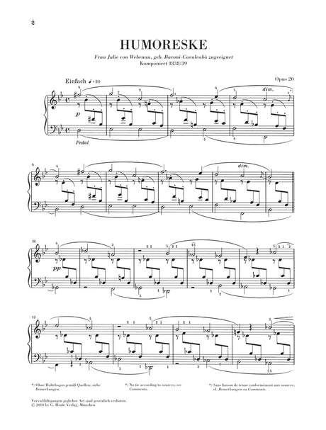 Schumann: Humoresque in B-flat Major, Op. 20