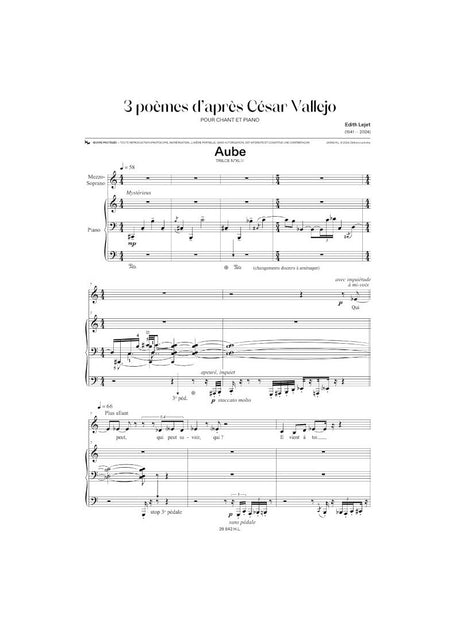 Lejet: 3 Poèmes d'après César Vallejo