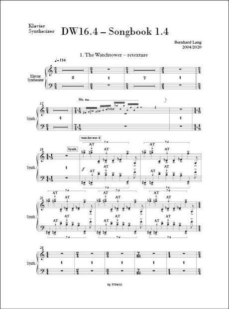 Lang: DW16.4 - Songbook I.4