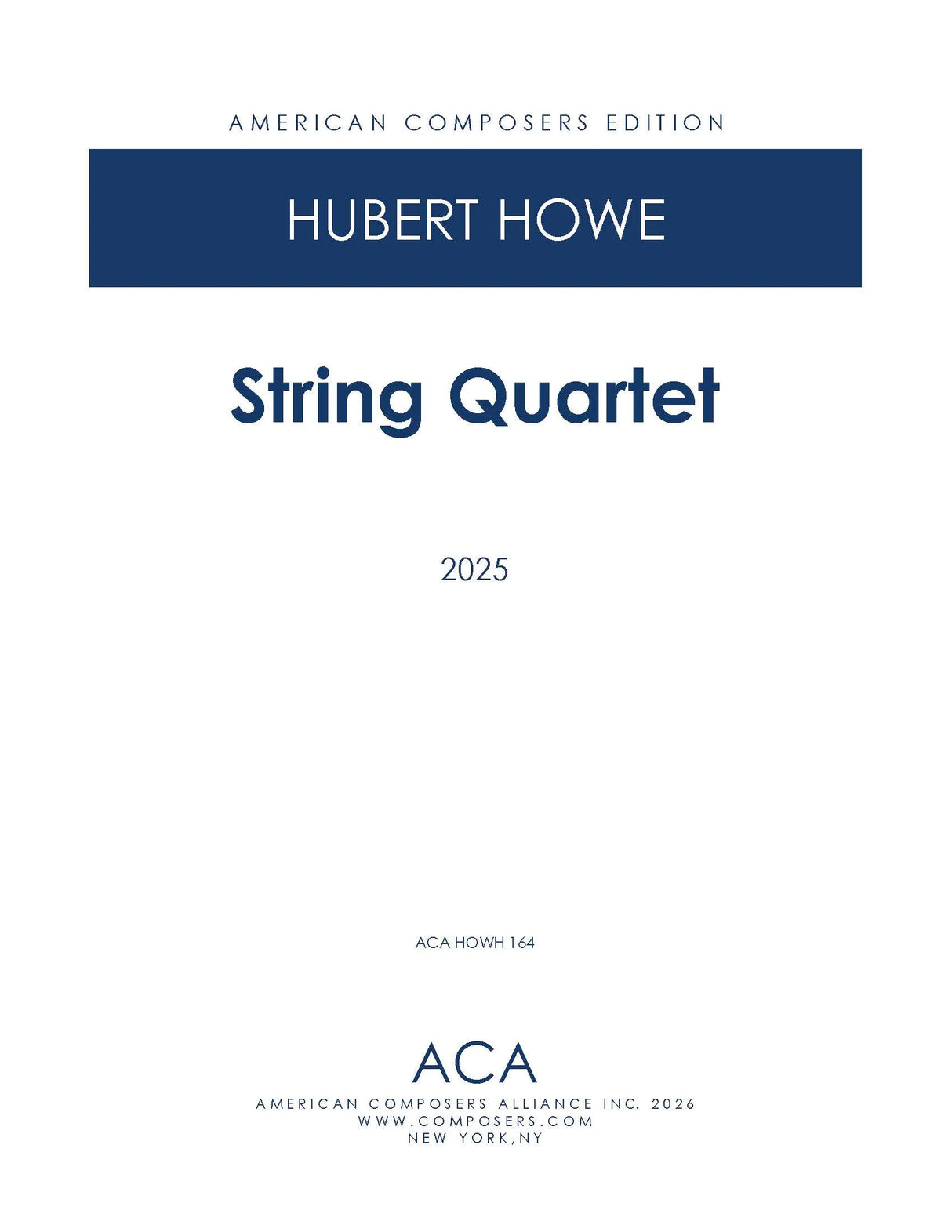 Howe: String Quartet