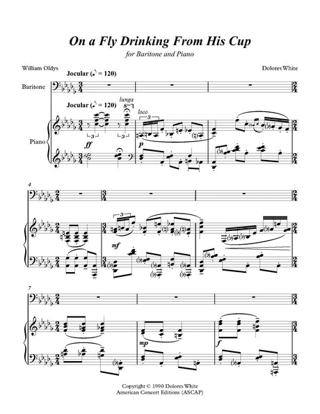 White: On a Fly Drinking From His Cup