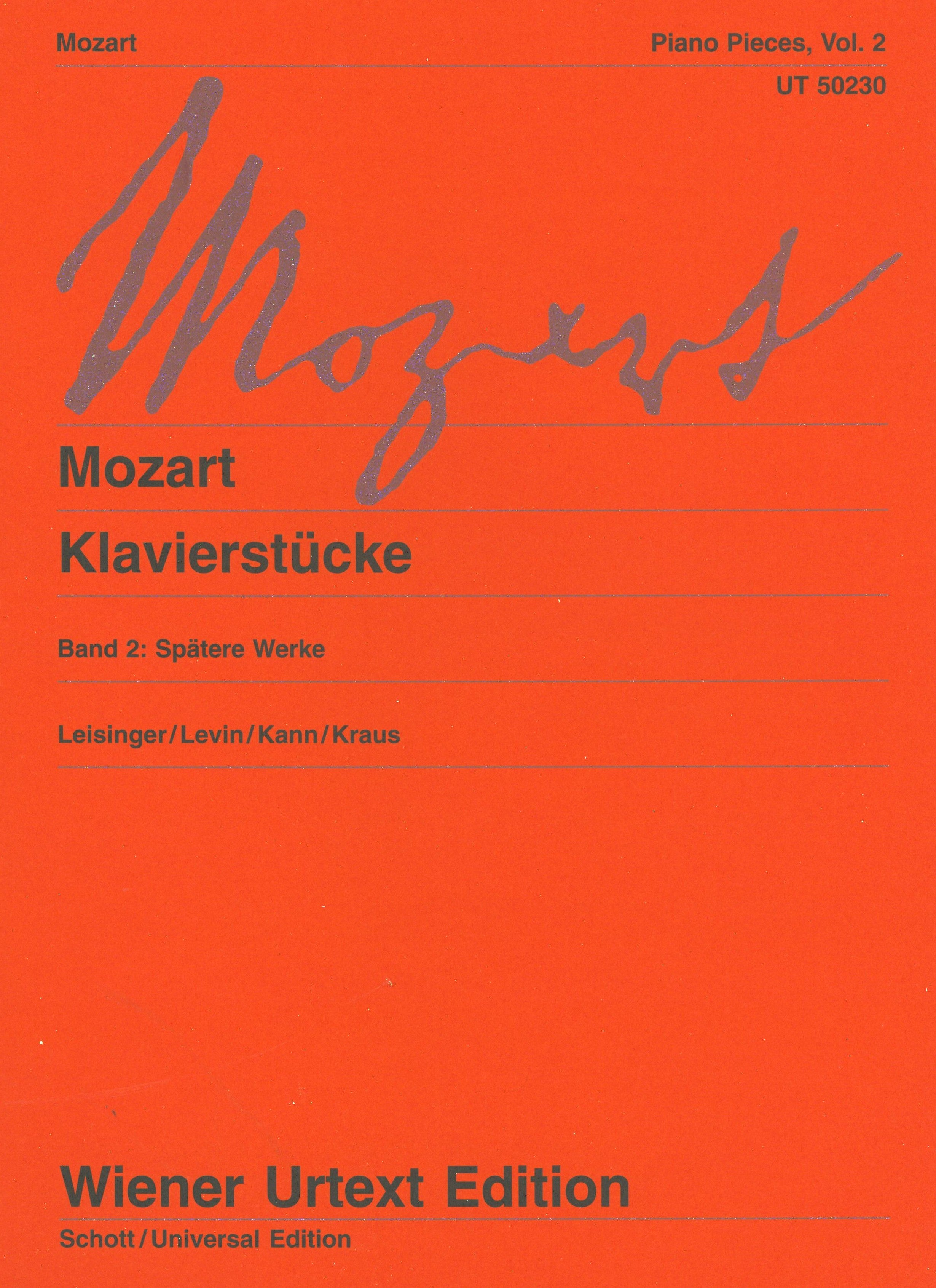 Mozart: Piano Pieces - Volume 2 (Later Works) – Ficks Music