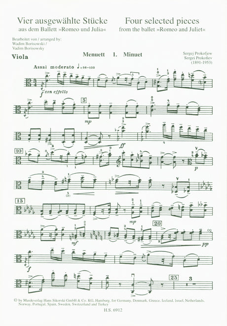 Prokofiev: 4 Pieces from Romeo and Juliet (arr. for viola & piano)