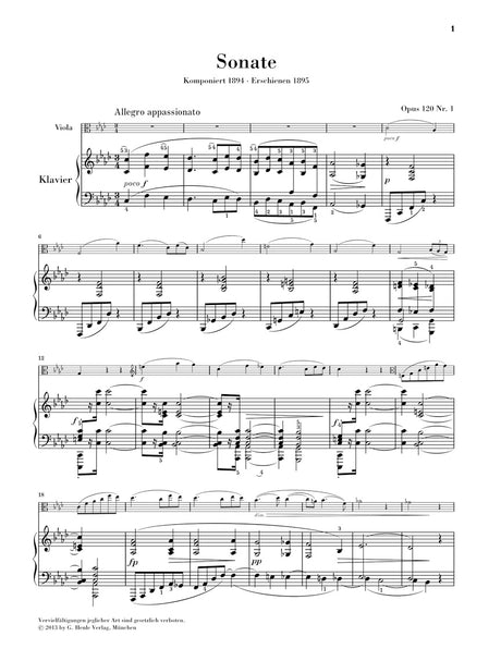 Brahms: Sonatas, Op. 120 (Version for Viola)