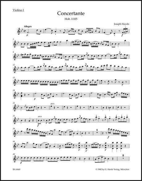 Haydn: Concertante in B-flat Major, Hob. I:105