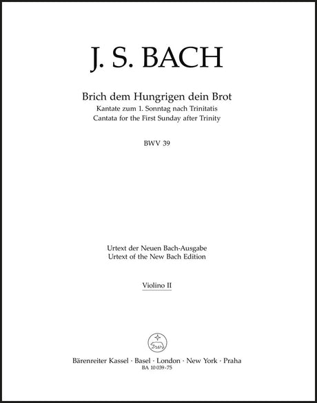 Bach: Brich dem Hungrigen dein Brot, BWV 39