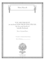Mazzoli: You Are the Dust (Version for Mezzo & Piano)