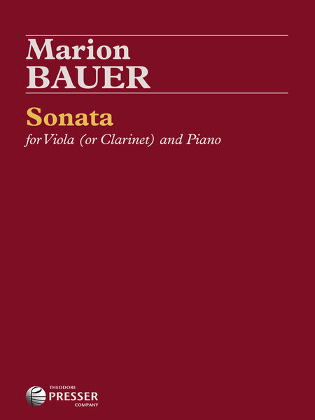 Bauer: Sonata for Viola (or Clarinet) and Piano – Ficks Music