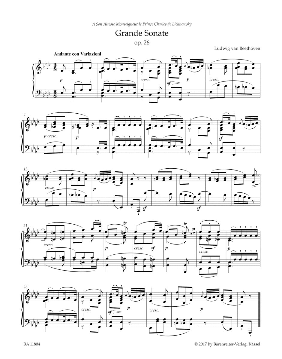 Beethoven: Piano Sonata No. 12 in A-flat Major, Op. 26 – Ficks Music