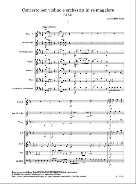 Rolla: Violin Concerto in D Major, BI 511