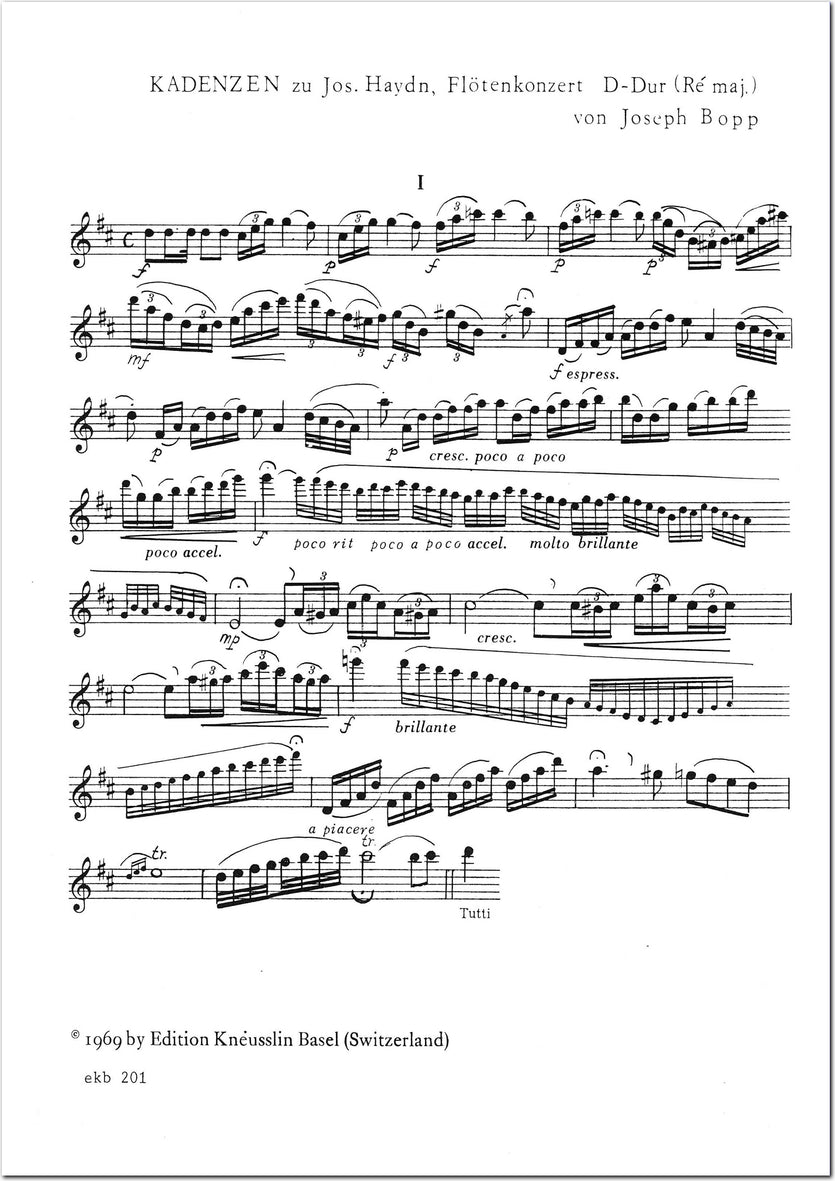Bopp: Cadenza to Haydn's Flute Concerto in D Major