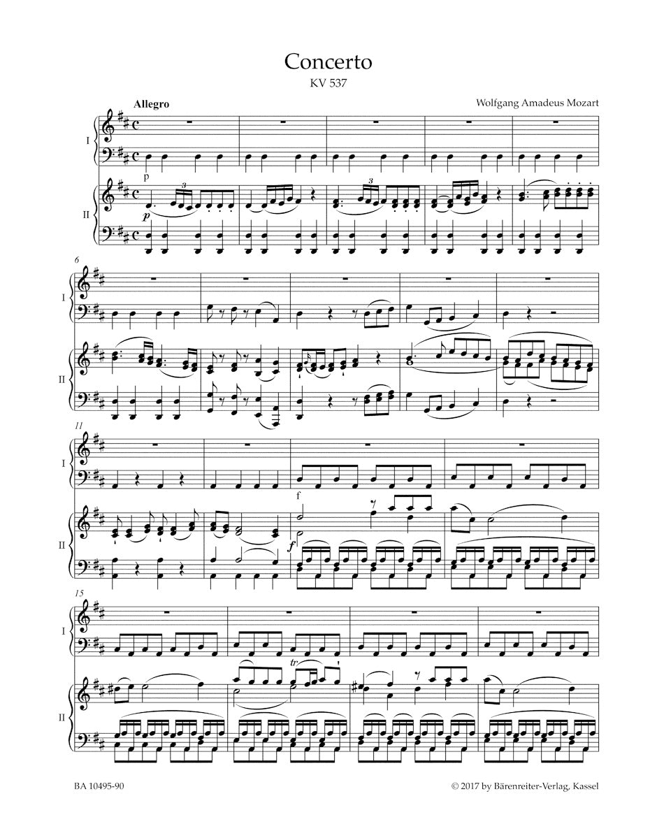 Mozart: Piano Concerto No. 26 in D Major, K. 537 – Ficks Music
