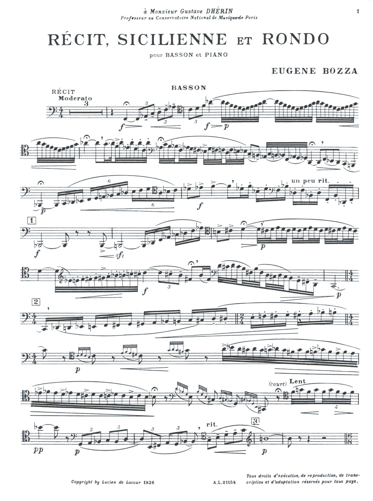 Bozza: Récit, Sicilienne and Rondo