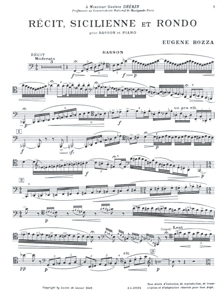 Bozza: Récit, Sicilienne and Rondo