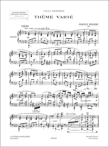 Poulenc: Thème Varié