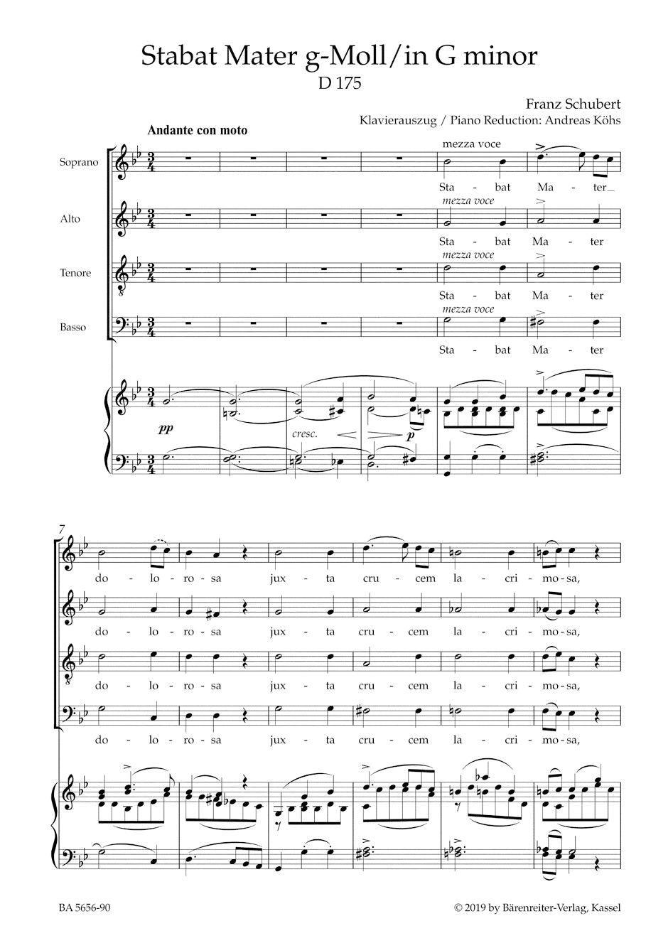 Schubert: Stabat Mater in G Minor, D 175