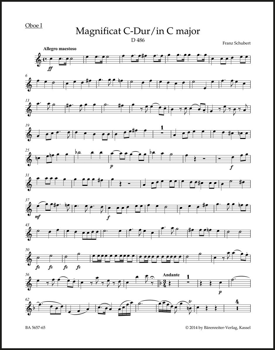 Schubert: Magnificat in C Major, D 486 – Ficks Music
